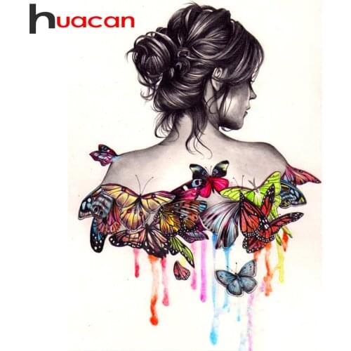 Huacan Diamond Painting 5d Animal Butterfly Full Square/Round DIY Diamond Embroidery Cross Stitch Woman Home Decor Gift