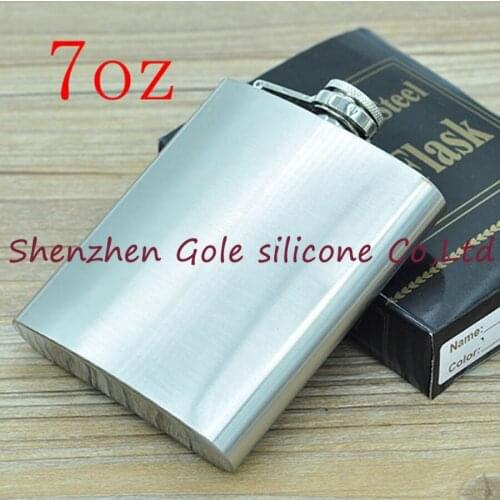50pcs 7oz Stainless Steel Pocket Flask Russian Hip Flask Male Small Portable Mini Shot Bottles Whiskey Jug Small Gifts For Man
