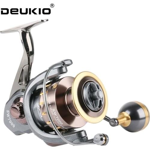 DEUKIO Saltwater Reels SW 2000-7000 Serie Fishing Spinning Reel Full Metal Spool Stainless Steel 15Kg Max Drag Carp Fishing Reel
