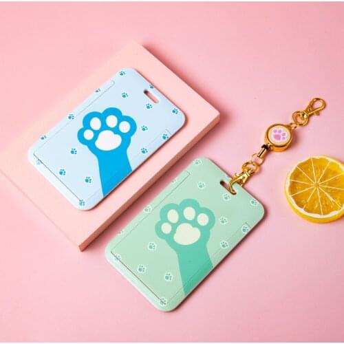 Cat Paws Card Holder Women Business Lanyard Badge Card Case Cover Student Lanyard ID Name Card Holder Bags