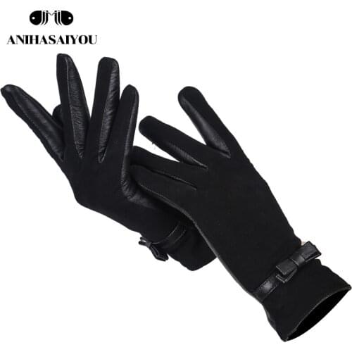 Fashion Simple womens gloves,High grade winter womens winter gloves,sheepskin genuine womens leather gloves - 0718