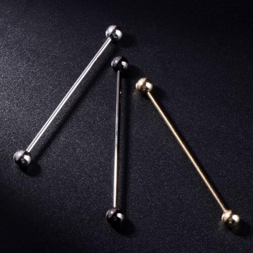 Men Shirt Pins Tie Clip Collar Clasp Ball End Luxury Business Wedding Brooch Bar