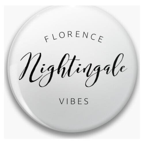 Florence Nightingale Vibes Black Text De Soft Button Pin Clothes Lapel Pin Fashion Lover Collar Metal Decor Jewelry Brooch