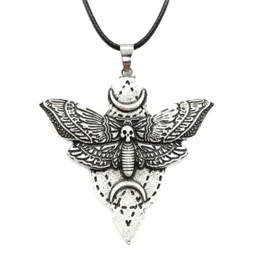 Nostalgia Wicca Triple Moon Goddess Death Moth Jewelry Necklace For Women New Arrival
