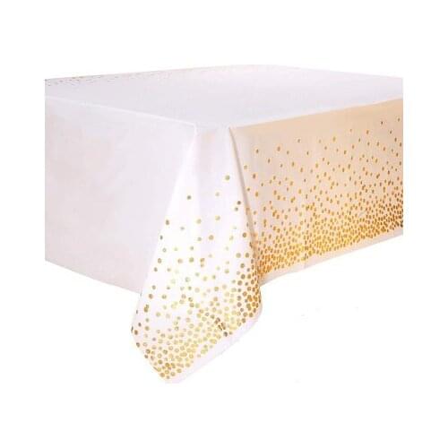 1Pcs 3 Different Colors Environmentally Friendly Disposable Tablecloth Gold Foil Printed Tablecloth Polka Dot Tablecloth