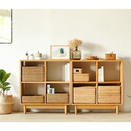 Overlapping rectangular rattan covered storage box basket sundries storage basket storage box storage basket