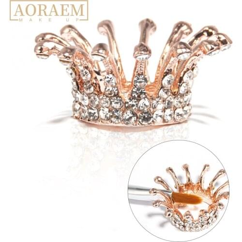 AORAEM Crown Nail Brush Holder With Diamonds Gold Silver Nails Pen Rack Nail Art Penholder Rack 1pc Manicure Display Stand Shelf