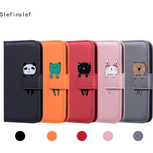 Luxury Leather Phone Wallet For Samsung S20 Plus Note 20 5G A11 A21 A31 A41 A51 A71 A81 A91 Solid Color Case Cute Pet Animals