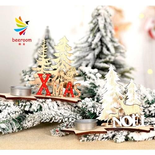 Christmas decorations DIY wooden hand-painted decoration Christmas tree elk candlestick festive atmosphere decoration
