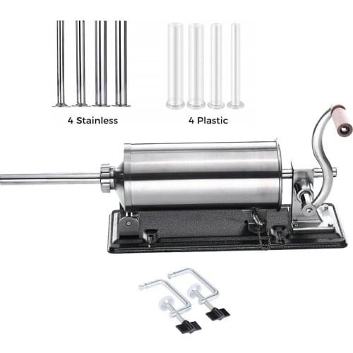 6 lbs / 3kg Homemade Sausage Stuffer Stainless Steel Sausage Filling Machine Sausage Syringe Meat Filler Sausage Maker
