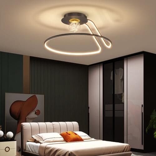 Bedroom LED Chandelier Minimalist Simple Fixture Living Room Dining Room Indoor Ceiling Lamp Lustre Aluminum Light Luminaire