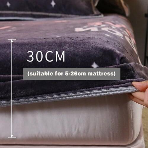 Warmth Heating Micro Fleece Extra Soft Cozy Velvet Plush Fitted Bed Sheet Non-slip JS22