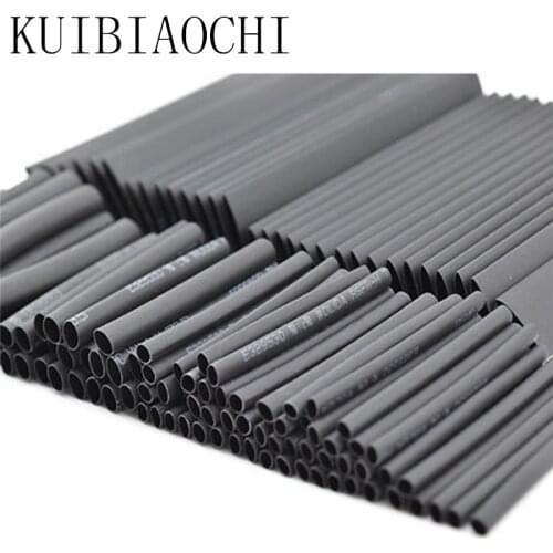 127pcs/lot Heat Shrink Tubing 7.28m 2:1 Black Tube Car Cable Sleeving Assortment Wrap Wire Kit with Polyolefin Tub