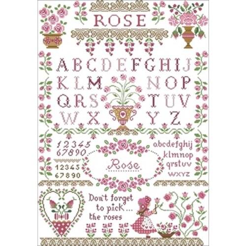 Top Pink rose garden Counted Cross Stitch 11CT 14CT 18CT DIY Chinese Cross Stitch Kits Embroidery Needlework Sets