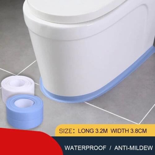 3.2mx22mm Bathroom Shower Sink Bath Sealing Strip Tape White PVC Self Adhesive Waterproof Wall Sticker For Bathroom Kitchen