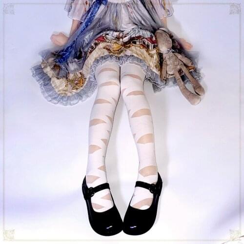 Japanese JK college style sweet lolita stockings sets retro lace printing cosplay stockings kawaii girl gothic lolita stockings