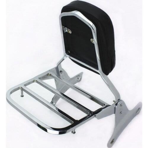 Rear Luggage Rack Support Cargo Shelf w/ Backrest Sissy Bar for Honda Shadow 400/750 VT400/VT750 1998 1999 2000 2001 2002 2003