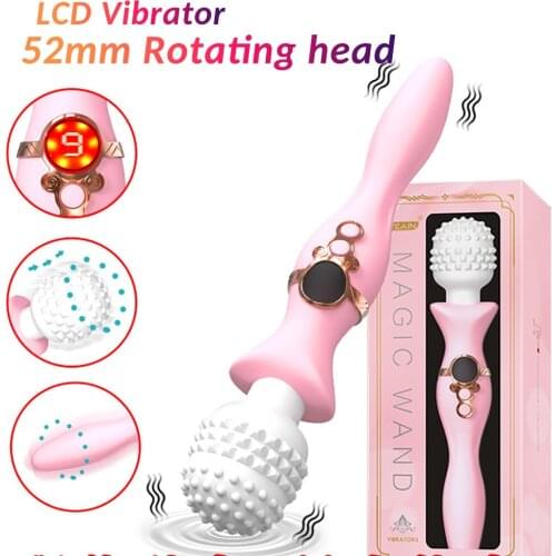 Female Sex Toys Big Magic Wand Vibrator G Spot for Women Clitoris Stimulator Woman Masturbation Massager LCD Display Vibrator
