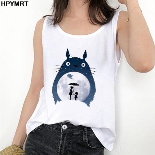 Totoro Studio Ghibli Anime Women Vest Tank Tops Summer Ullzang Miyazaki Hayao Tshirt Sleeveless Camisole Graphic Tee Streetwear