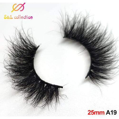 1 Pair 25MM Lashes Dramtic 6D 100% Mink Hair False Eyelashes Wispies Fluffy Full Strips Eyelashes Long Handmade Eye Extension