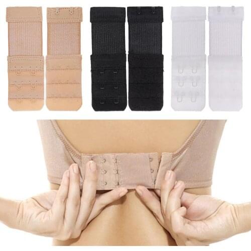 1pcs Adjustable Elastic Bra Extender 2 Hook Bra Extension DIY Bra Extender 3 Rows Womens Underwear Strap Clothing Accessories