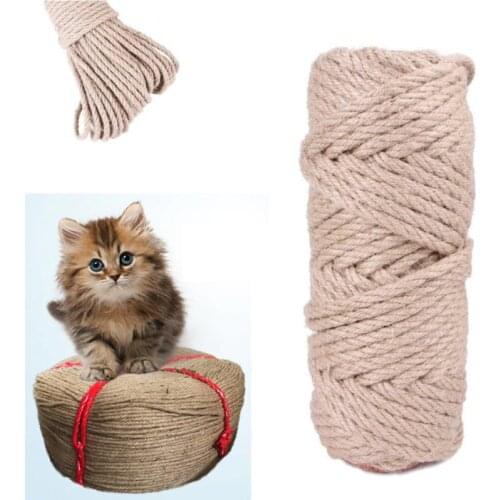 10/30/50m DIY Scratching Post Toy Cat Climbing Frame Natural Sisal Rope Cat Tree Desk Legs Binding Rope for Cat Sharpen Claw