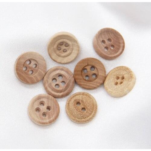 12mm Natural Color Eco-friendly Wooden Buttons For Garment Men Coat Sweaters Sewing Buttons Decorative Accessories Wholesale