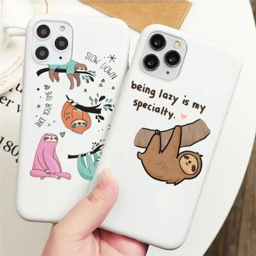 Cute Sloth Animals Phone Case For Samsung Galaxy S20 FE S21 A52 A72 A02 A32 A12 A50 A51 A21S A71 A70 A20e A31 A40 A41 A81 Covers