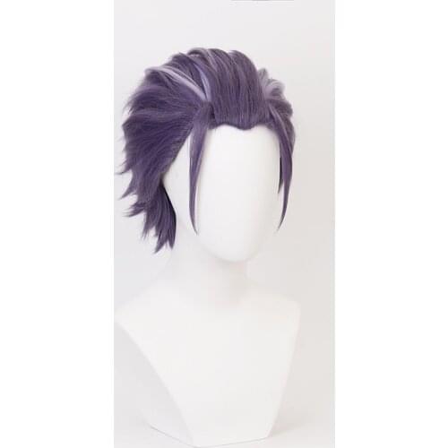 Division Rap Battle DRB Hypnosis MIC Tsutsujimori Rosho Purple Mixed Short Synthetic Hair Cosplay Wigs Halloween Party + Wig Cap