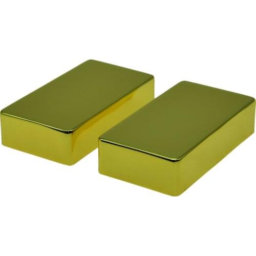 Dopro Pack of 2 Sealed Humbucker Guitar Pickup Covers Brass Humbucker Pickup Cover No Holes Chrome/Gold/Black