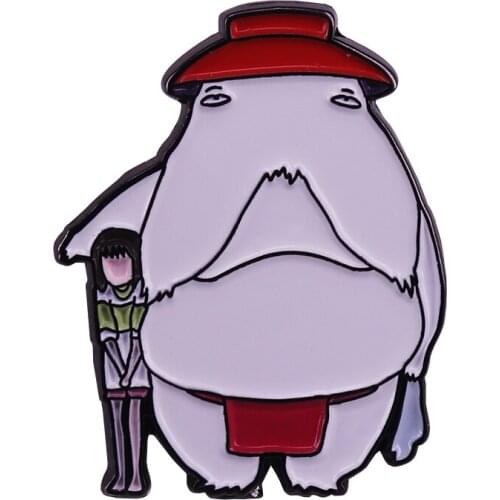 Kawaii Radish Brooch Spirit Ghibli Enamel Pin Clean The negative Thoughts Brooch Washing your spirits Accessory