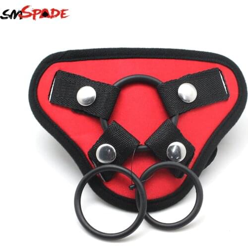 Smspade Purple Satin Strap On Dildo Penis for Lesbian Toy Sex Products Harness Penis Bondage Harness Strap-on Sex Toy for Couple