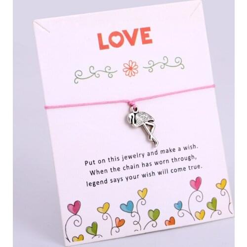 Flamingo Pineapple Flamingos Charm Bracelets Rope Adjustable Chain Jewelry Women Boy Girl Unisex Friendship Gift Drop Shipping