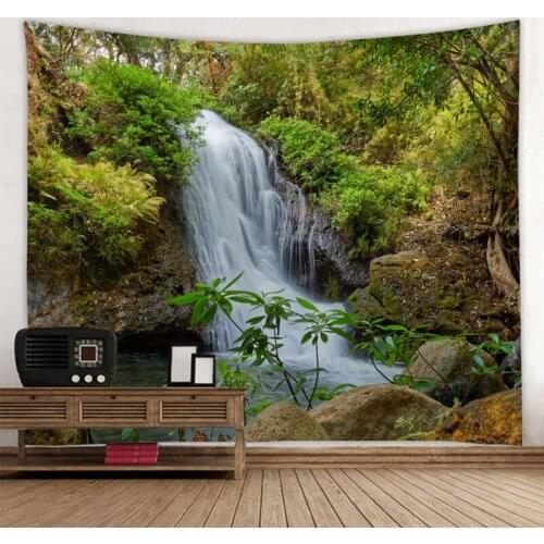 River Waterfall Tapestry Bohemian Wall Hanging Dream Hanging Cloth Mandala Printed Tapestry Living Room Bedroom Home Decor