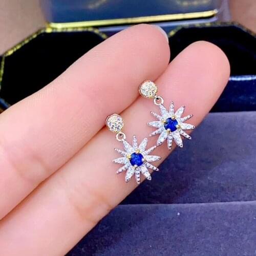 Grace lovely stars Talonpaw natural blue sapphire drop earrings Natural light blue topaz earrings 925 silver girl gift jewelry