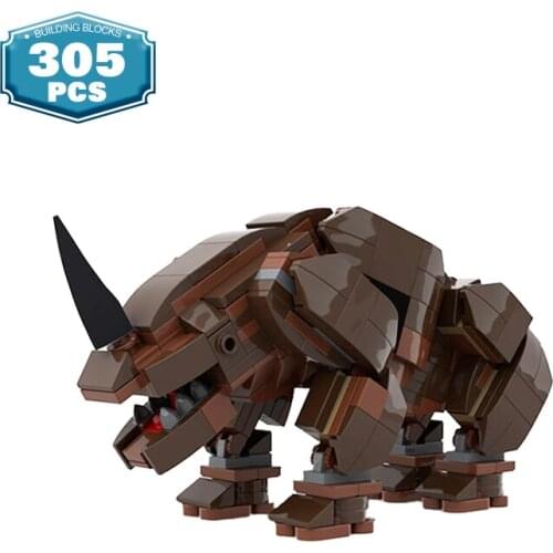 Moc Mandalorianed Monster Mudhorn Building Blocks Movie Action Figures Space Wars Bricks Rhino Model Children Toy Birthday Gift