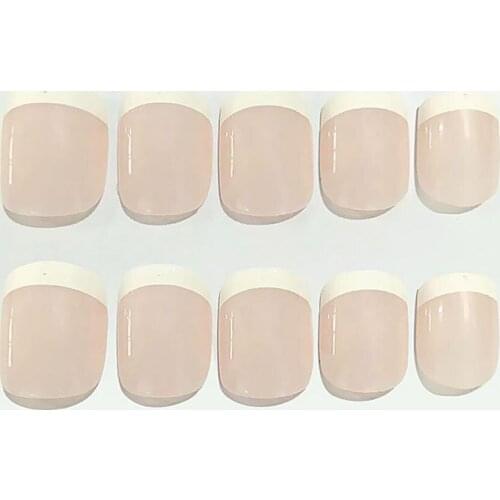 24 Pieces Short Coffin Nails, Full Cover False Nail Tips, ABS Plastic Acrylic Nails for Nail Art and Nail Salon