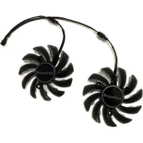 2pcs/set T128010SU GTX 1050Ti GPU Graphics Cooler Fan For GeForce GTX1050 OC 3G/2G Gigabyte GTX1050 Ti 4G Video Card Cooling