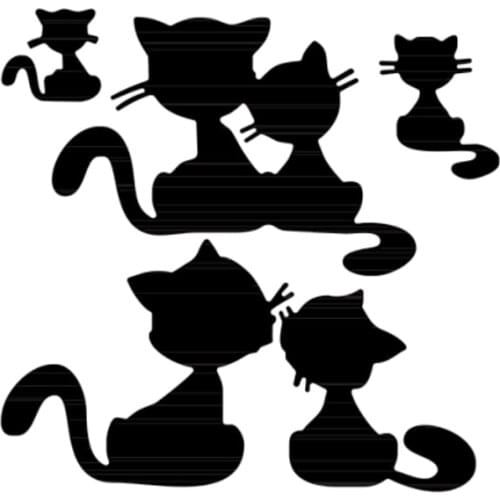 5pcs Kitten Metal Cutting Dies for DIY Scrapbook Embossing Album Paper Card Craft Folder Decorative 2021New