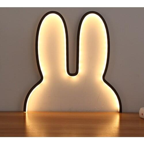 Cute LED USB Night Lights Rabbit Lamp for Kids Bithday Holiday Gifts Bedroom Bedside Decor Lamp Baby Night Lamp Nightstand Light