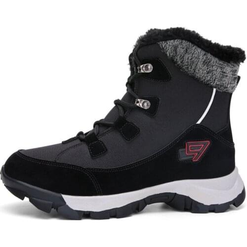 Men Snow Boots Ankle Martin Non-slip Winter Outdoor Short Plush Warm Women Shoes Fashion Platform Sneakers Plus Size 35-47