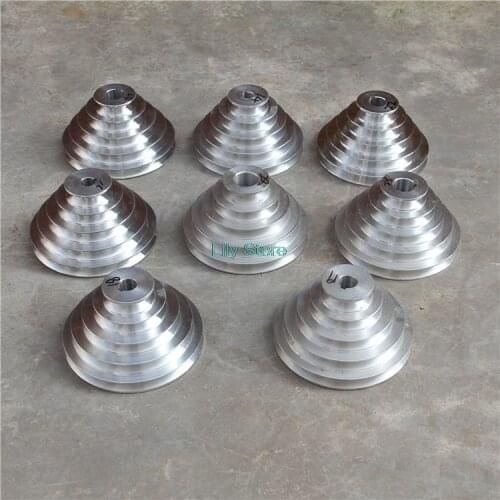 Bench Drill 54mm to 150mm Outer Dia 14 16 18 19 20 22 24 25 28mm Bore Aluminum A Type 5 Step Pagoda Pulley Wheel for V-Belt