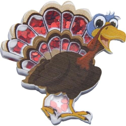 New Cartoon Bird Pumpkin Transparent Plastic Resin with Colorful Sequins DIY Make Hair Clip Craft Handmade Phone Decor,5Yc8138