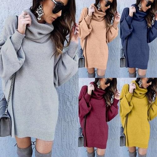 Autumn and Winter 2020 New womens wear loose long turtleneck sweater sweater sweater womens dress personality fashion