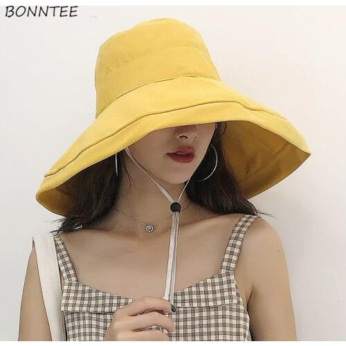 Bucket Hats Women Elegant Ladies Hat Sunbonnet Wide Brim Hat Womens Beach Vacation Gorras Chic Fishing Outdoor Cap Large Summer