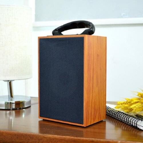 Portable Retro Wooden Bluetooth Speaker D30 Heavy Bass Leather Handle Audio Support TF Card U Disk AUX For Music