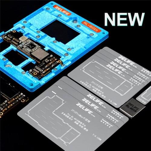 Relife RL-601R 10 IN 1 Middle-Level BGA Reballing Stencil Platform Motherboard Middle Layered Tin Template For iPhone X-12 pro