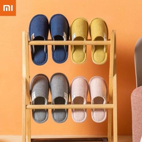 2021 Xiaomi Youpin Cotton Linen Slippers Home Slippers Couples Non-slip Guest Floor Slippers Soft Breathable and Comfortable