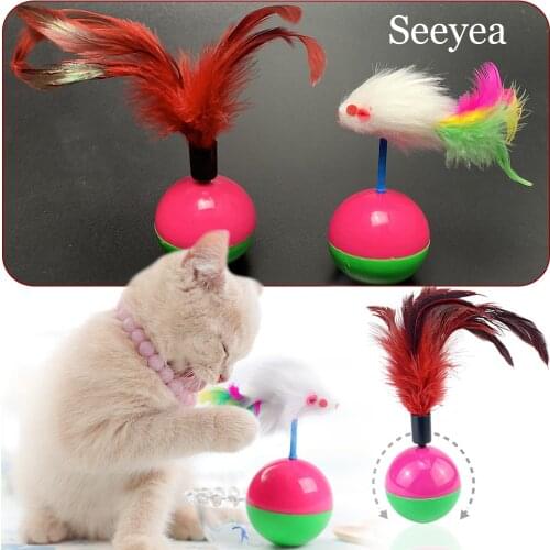 Tumbler Swing Pet Cat Toy Kitten Interactive Balance Car Plastic Plush Mouse Toy Ball Cat Clip Chasing Fun Toys Pet Supplies