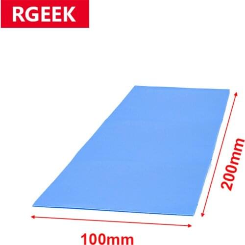 RGEEK High quality 6.0 W/mK 100*200mm Thermal conductivity CPU Heatsink Cooling Conductive Silicone Pad Thermal Pads
